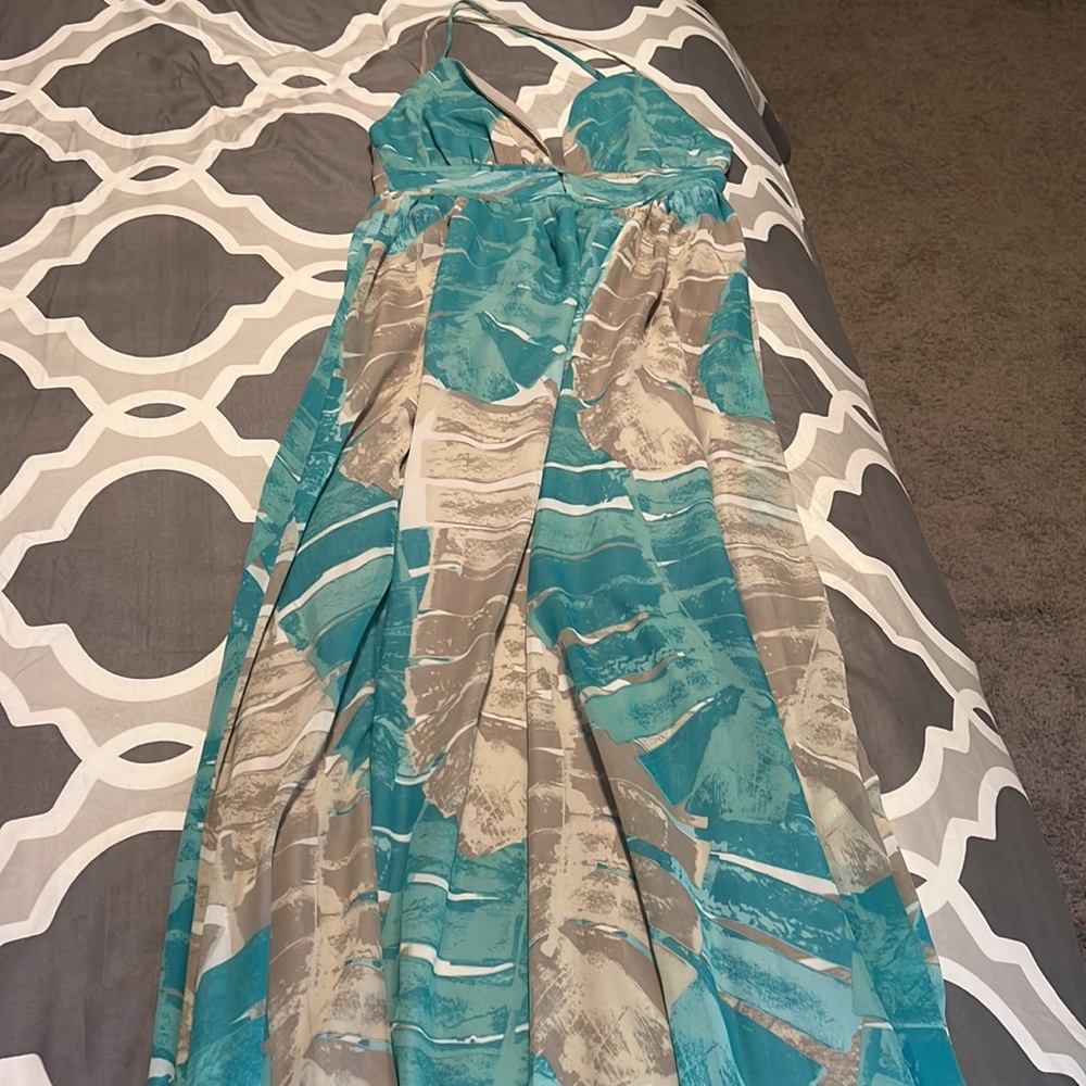 Lulus Palm Leaf Maxi Dress